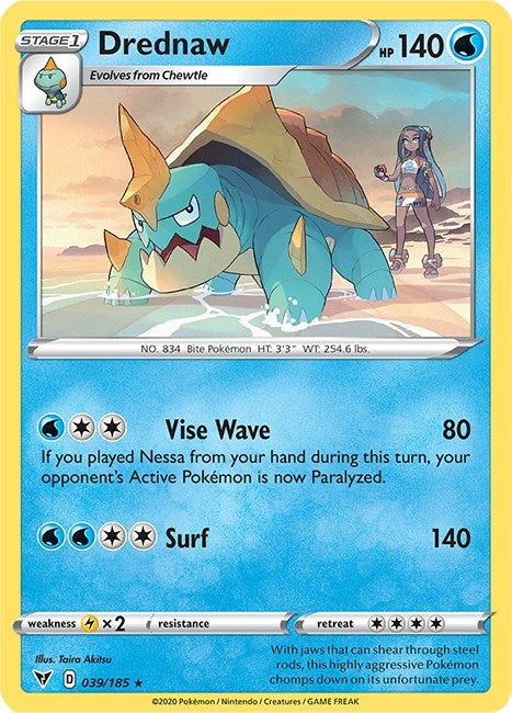Image for Drednaw - 39/185 (Cracked Ice Holo) (Deck Exclusives) (039/185) - Pokemon
