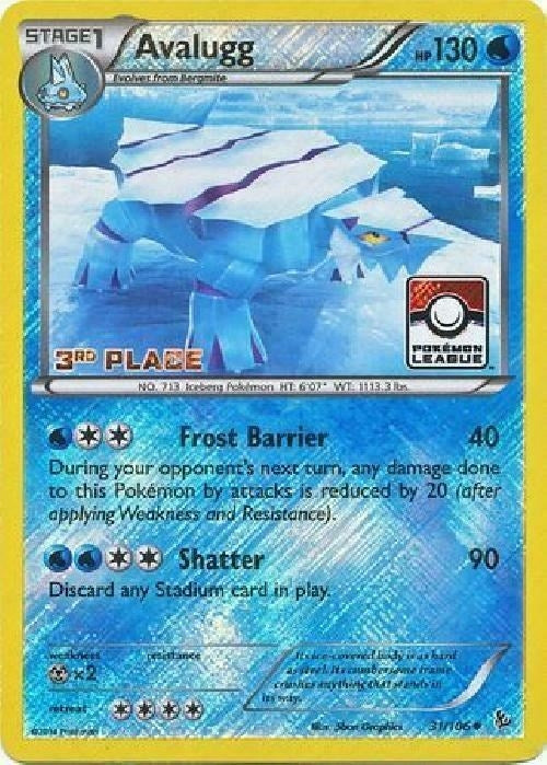Image for Avalugg - 31/106 (Pokemon League) [3rd Place] (League & Championship Cards) (031/106) - Pokemon