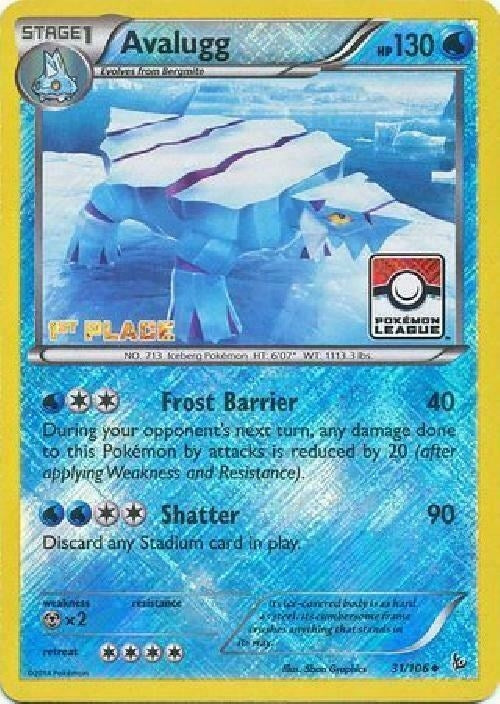 Image for Avalugg - 31/106 (Pokemon League) [1st Place] (League & Championship Cards) (031/106) - Pokemon
