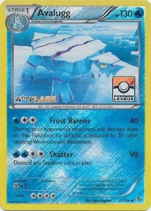 Image for Avalugg - 31/106 (Pokemon League) [4th Place] (League & Championship Cards) (031/106) - Pokemon