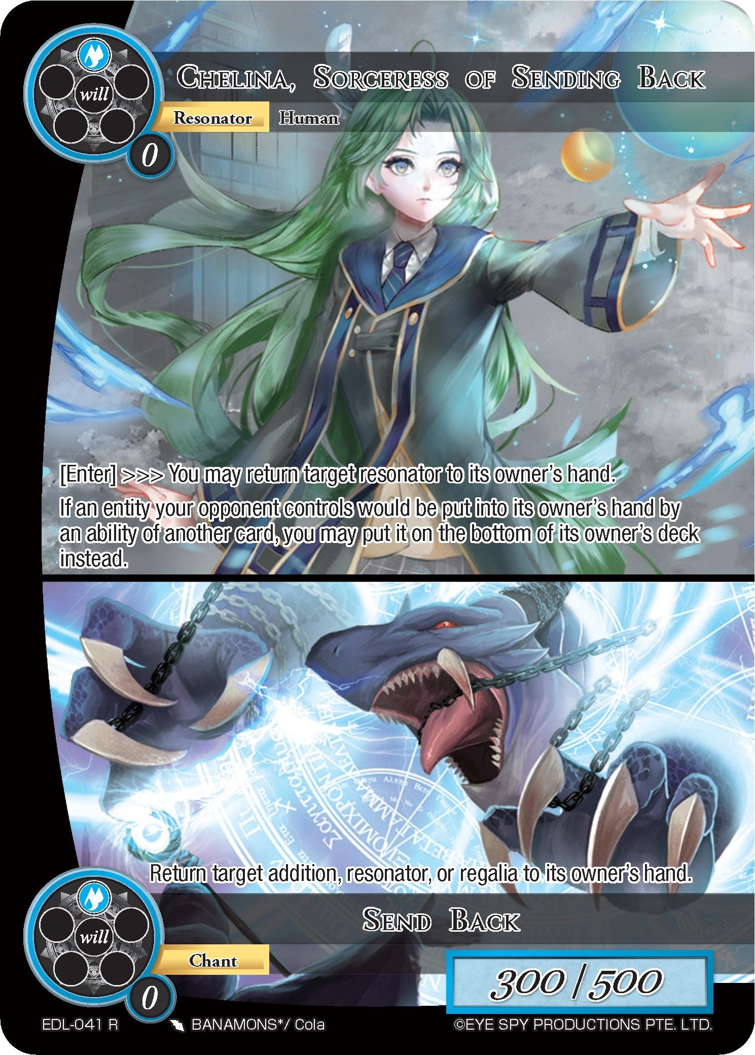 Image for Chelina, Sorceress of Sending Back // Send Back (The Epic of the Dragon Lord) (EDL-041) - Force of Will