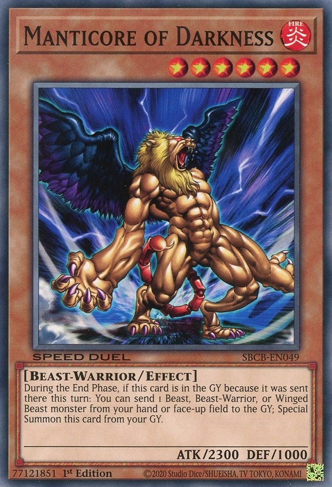Image for Manticore of Darkness (Speed Duel: Battle City Box) (SBCB-EN049) - YuGiOh