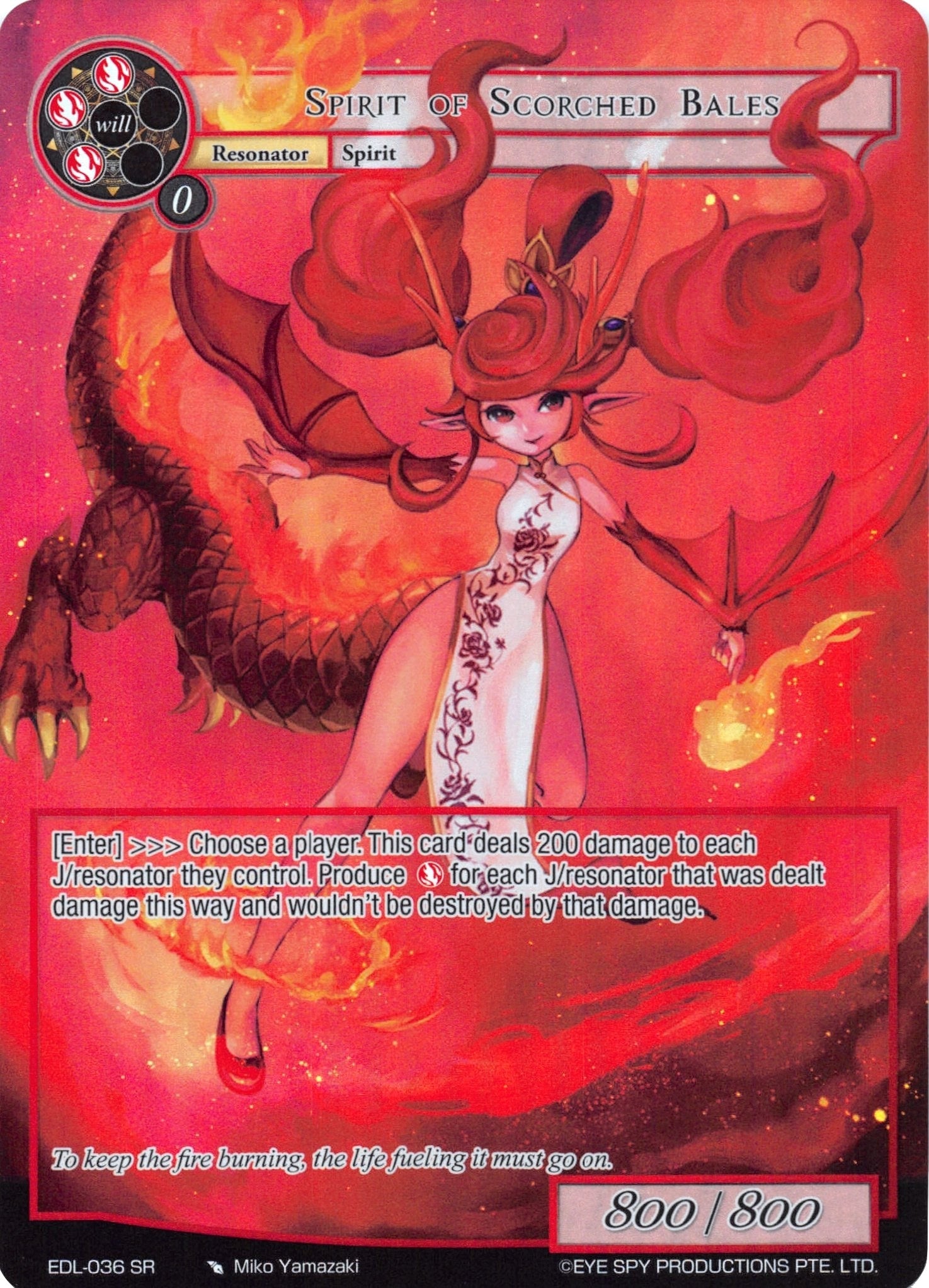 Image for Spirit of Scorched Bales (Full Art) (The Epic of the Dragon Lord) (EDL-036) - Force of Will