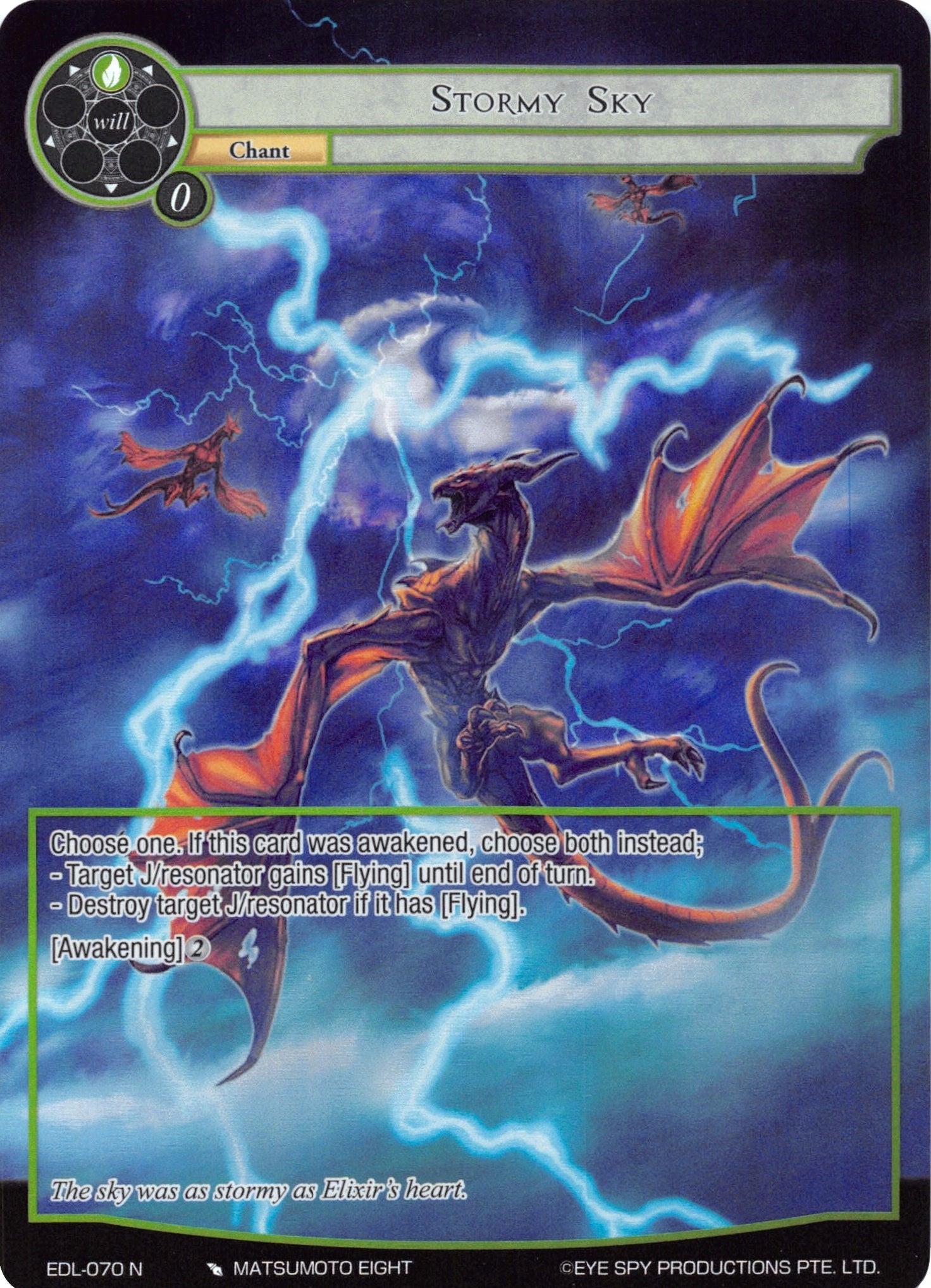 Image for Stormy Sky (Full Art) (The Epic of the Dragon Lord) (EDL-070) - Force of Will