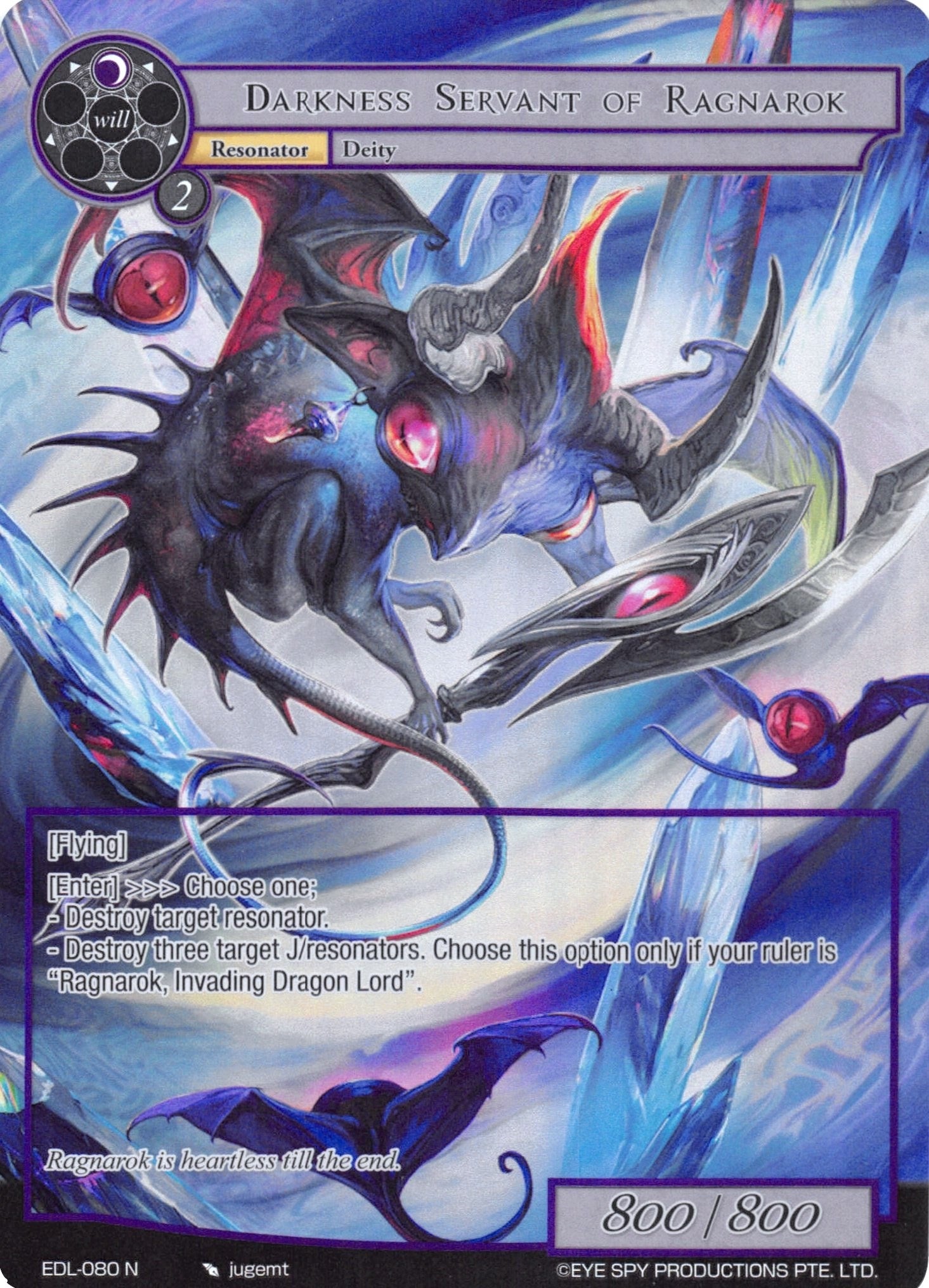 Image for Darkness Servant of Ragnarok (Full Art) (The Epic of the Dragon Lord) (EDL-080) - Force of Will