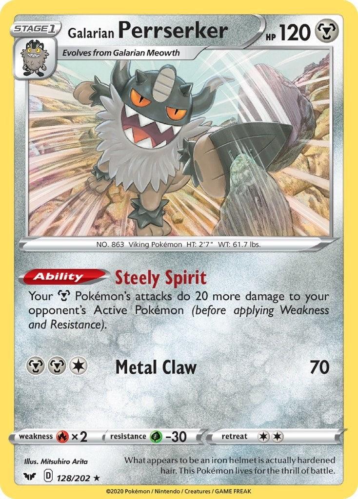 Image for Galarian Perrserker 128/202 (SWSH Base Set) (Deck Exclusives) (128/202) - Pokemon