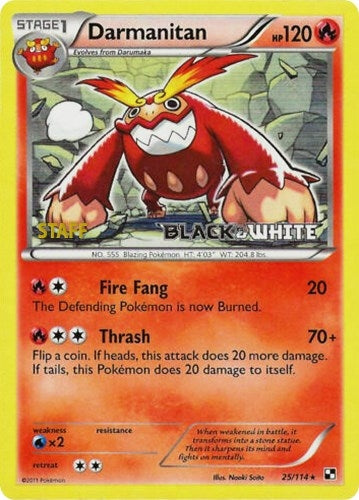 Image for Darmanitan - 25/114 (Prerelease) [Staff] (Black and White Promos) (25/114) - Pokemon