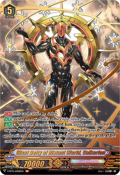 Image for Giant Deity of Distant World, Valkerion (ASR) (V-BT12: Divine Lightning Radiance) (V-BT12/ASR01EN) - Cardfight Vanguard