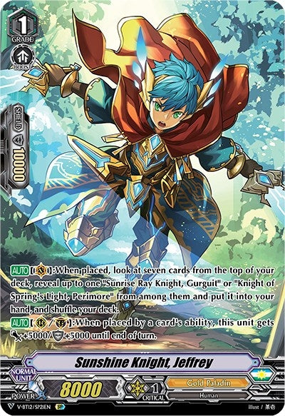 Image for Sunshine Knight, Jeffrey (SP) (V-BT12: Divine Lightning Radiance) (V-BT12/SP21EN) - Cardfight Vanguard