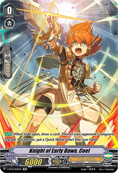 Image for Knight of Early Dawn, Coel (SP) (V-BT12: Divine Lightning Radiance) (V-BT12/SP27EN) - Cardfight Vanguard