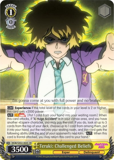 Image for Teruki: Challenged Beliefs (SR) (Mob Psycho 100) (MOB/SX02-004S SR) - Weiss Schwarz