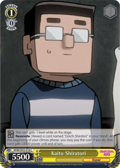 Image for Kaito Shiratori (Mob Psycho 100) (MOB/SX02-018 C) - Weiss Schwarz