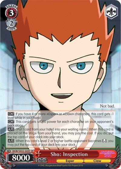 Image for Sho: Inspection (SR) (Mob Psycho 100) (MOB/SX02-049S SR) - Weiss Schwarz