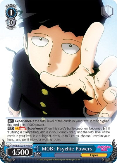 Image for MOB: Psychic Powers (SR) (Mob Psycho 100) (MOB/SX02-T16S SR) - Weiss Schwarz