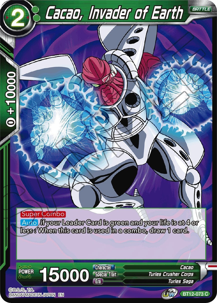 Image for Cacao, Invader of Earth (Vicious Rejuvenation) (BT12-073) - Dragon Ball Super: Masters
