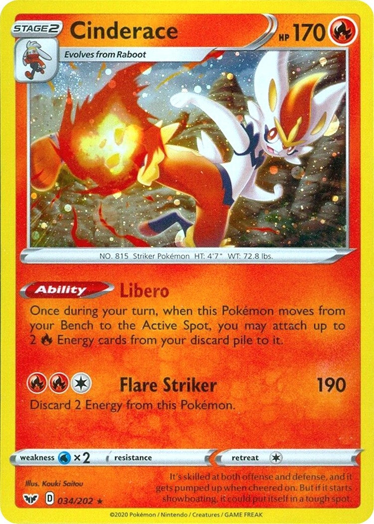 Image for Cinderace - 034/202 (Cosmos Holo) (Miscellaneous Cards & Products) (034/202) - Pokemon