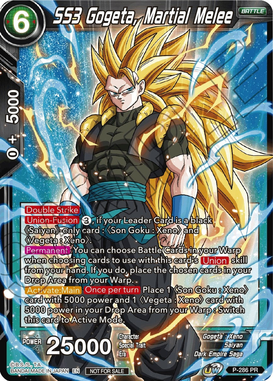 Image for SS3 Gogeta, Martial Melee (Unison Warrior Series Tournament Pack Vol.3) (Tournament Promotion Cards) (P-286) - Dragon Ball Super: Masters