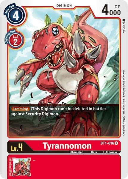 Image for Tyrannomon (BT01-03A) (BT1-016 R) - Digimon Card Game