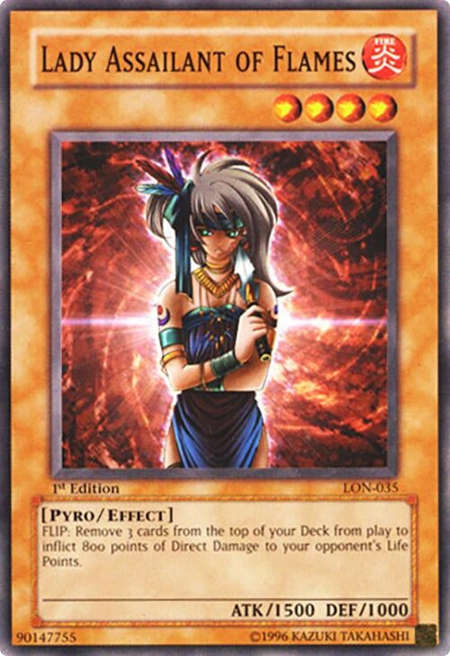Image for Lady Assailant of Flames (Labyrinth of Nightmare) (LON-035) - YuGiOh