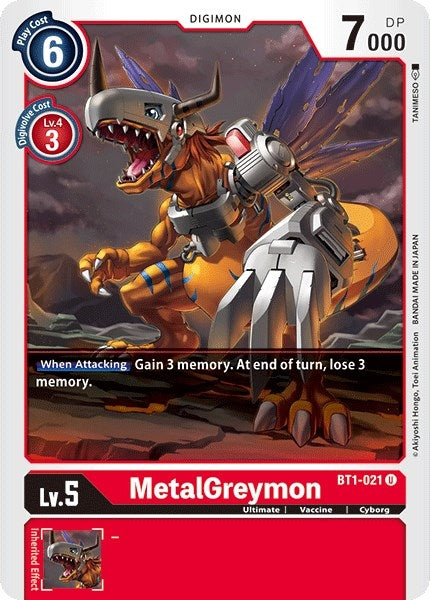 Image for MetalGreymon - BT1-021 (BT01-03A) (BT1-021 U) - Digimon Card Game