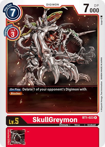Image for SkullGreymon (BT01-03A) (BT1-023 R) - Digimon Card Game