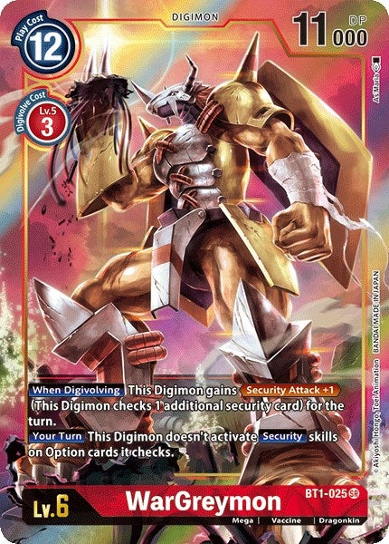 Image for WarGreymon (Alternate Art) (BT01-03A) (BT1-025 SR) - Digimon Card Game