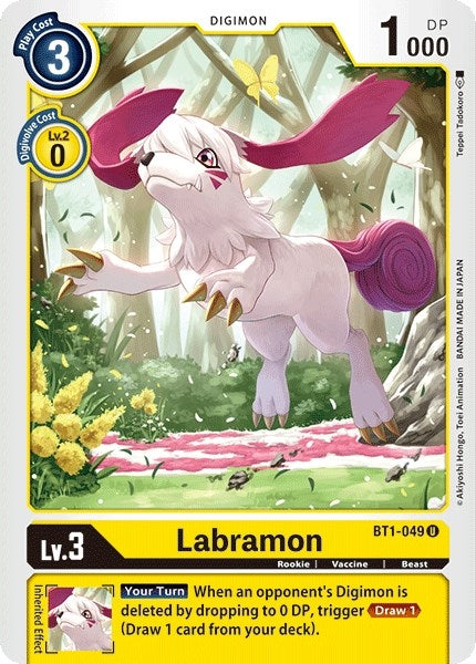 Image for Labramon (BT01-03A) (BT1-049 U) - Digimon Card Game