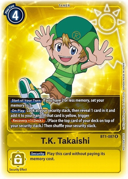 Image for T.K. Takaishi (Box Topper) (BT01-03A) (BT1-087 R) - Digimon Card Game
