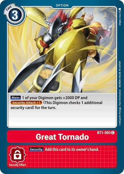 Image for Great Tornado (BT01-03A) (BT1-093 C) - Digimon Card Game