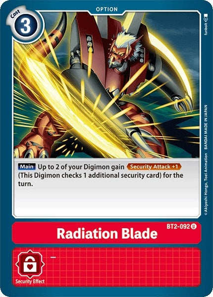 Image for Radiation Blade (BT01-03A) (BT2-092 U) - Digimon Card Game