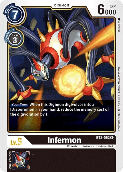 Image for Infermon (BT01-03A) (BT2-062 R) - Digimon Card Game