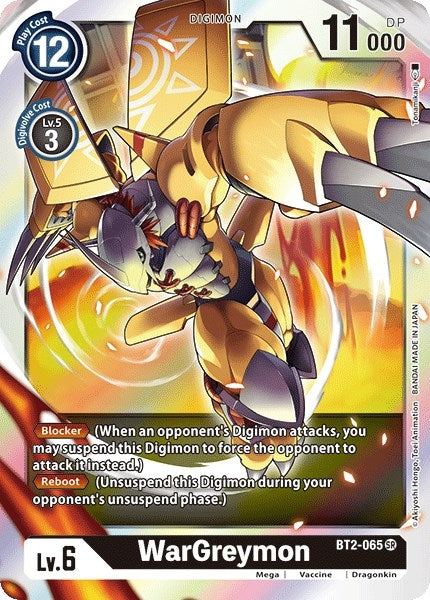 Image for WarGreymon - BT2-065 (BT01-03A) (BT2-065 SR) - Digimon Card Game