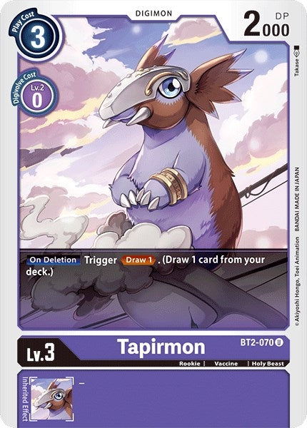 Image for Tapirmon (BT01-03A) (BT2-070 U) - Digimon Card Game