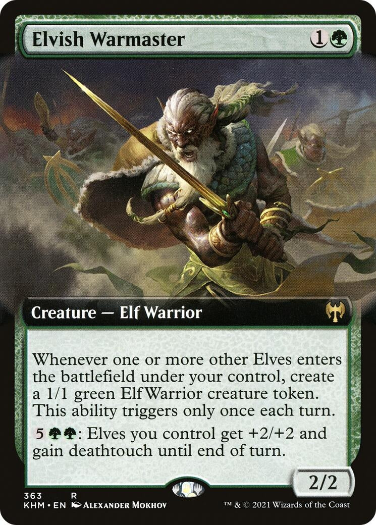 Image for Elvish Warmaster (Extended Art) (Kaldheim) (363) - Magic: The Gathering