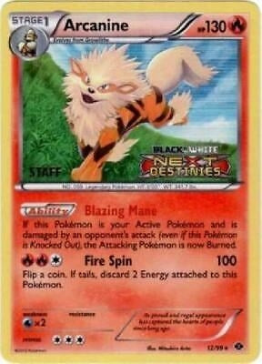 Image for Arcanine - 12/99 (Prerelease) [Staff] (Black and White Promos) (12/99) - Pokemon