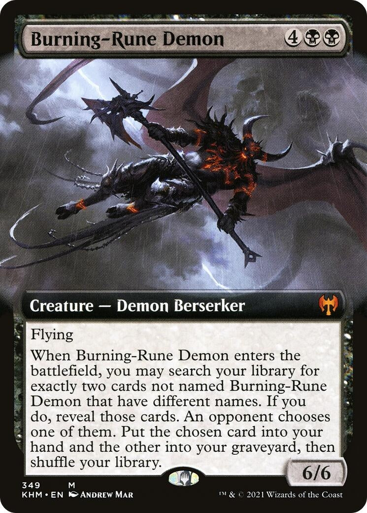 Image for Burning-Rune Demon (Extended Art) (Kaldheim) (349) - Magic: The Gathering
