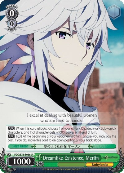 Image for Dreamlike Existence, Merlin (Fate/Grand Order Absolute Demonic Front: Babylonia) (FGO/S75-E036 U) - Weiss Schwarz