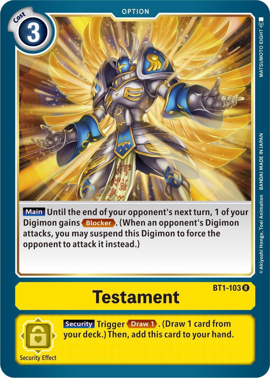 Image for Testament (BT01-03B) (BT1-103 R) - Digimon Card Game