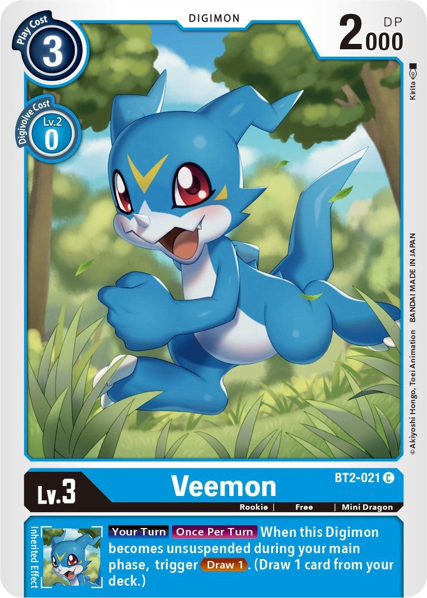 Image for Veemon - BT2-021 (BT01-03B) (BT2-021 C) - Digimon Card Game