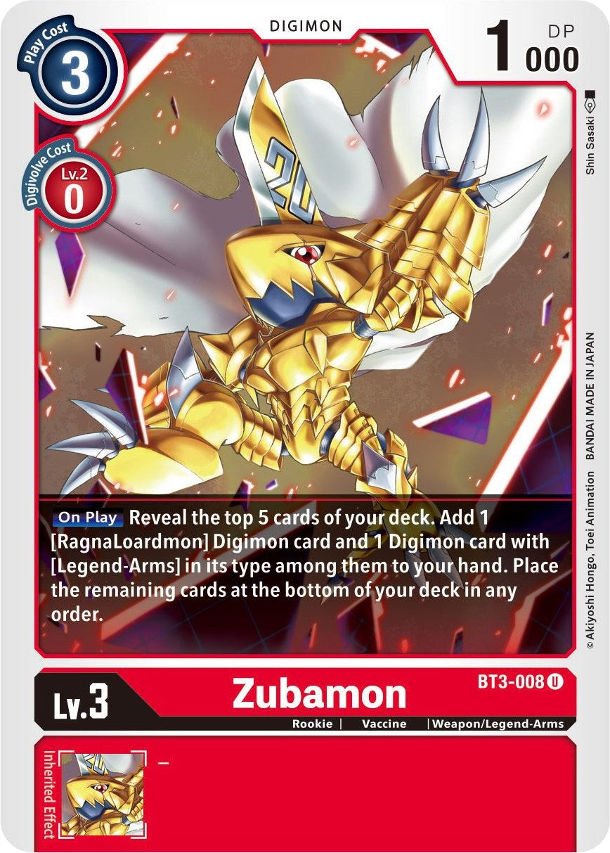 Image for Zubamon (BT01-03B) (BT3-008 U) - Digimon Card Game