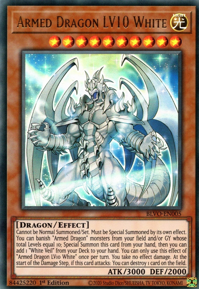 Image for Armed Dragon LV10 White (Blazing Vortex) (BLVO-EN005) - YuGiOh