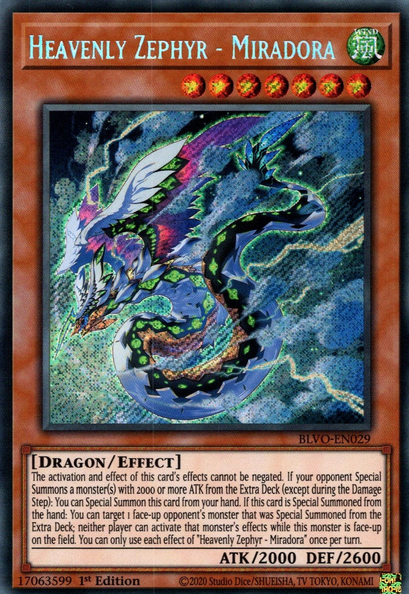 Image for Heavenly Zephyr - Miradora (Blazing Vortex) (BLVO-EN029) - YuGiOh