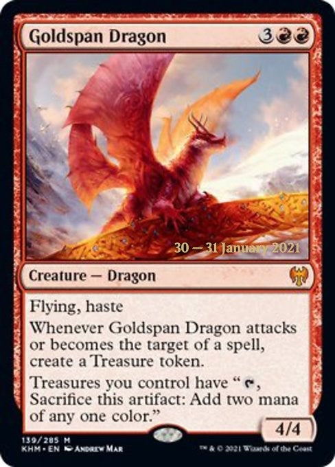 Image for Goldspan Dragon (Prerelease Cards) (139) - Magic: The Gathering