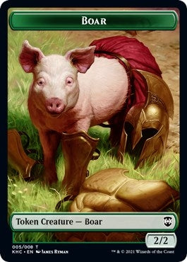 Image for Boar // Spirit Double-Sided Token (Commander: Kaldheim) (5 // 4) - Magic: The Gathering