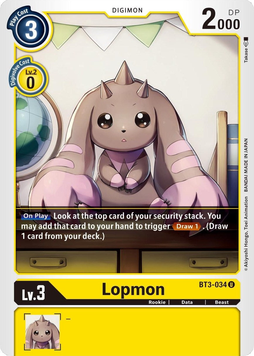 Image for Lopmon (BT01-03B) (BT3-034 U) - Digimon Card Game