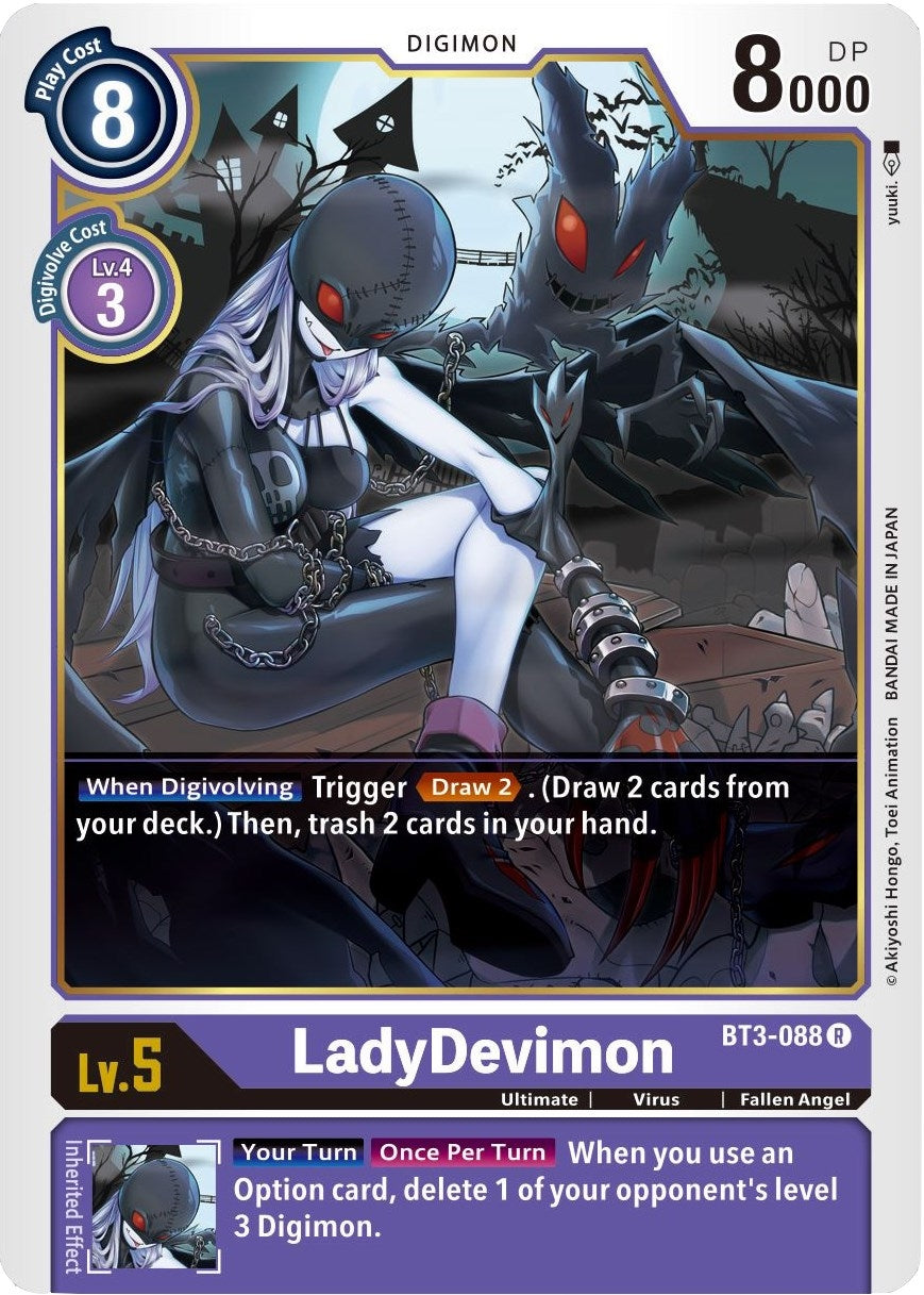 Image for LadyDevimon (BT01-03B) (BT3-088 R) - Digimon Card Game