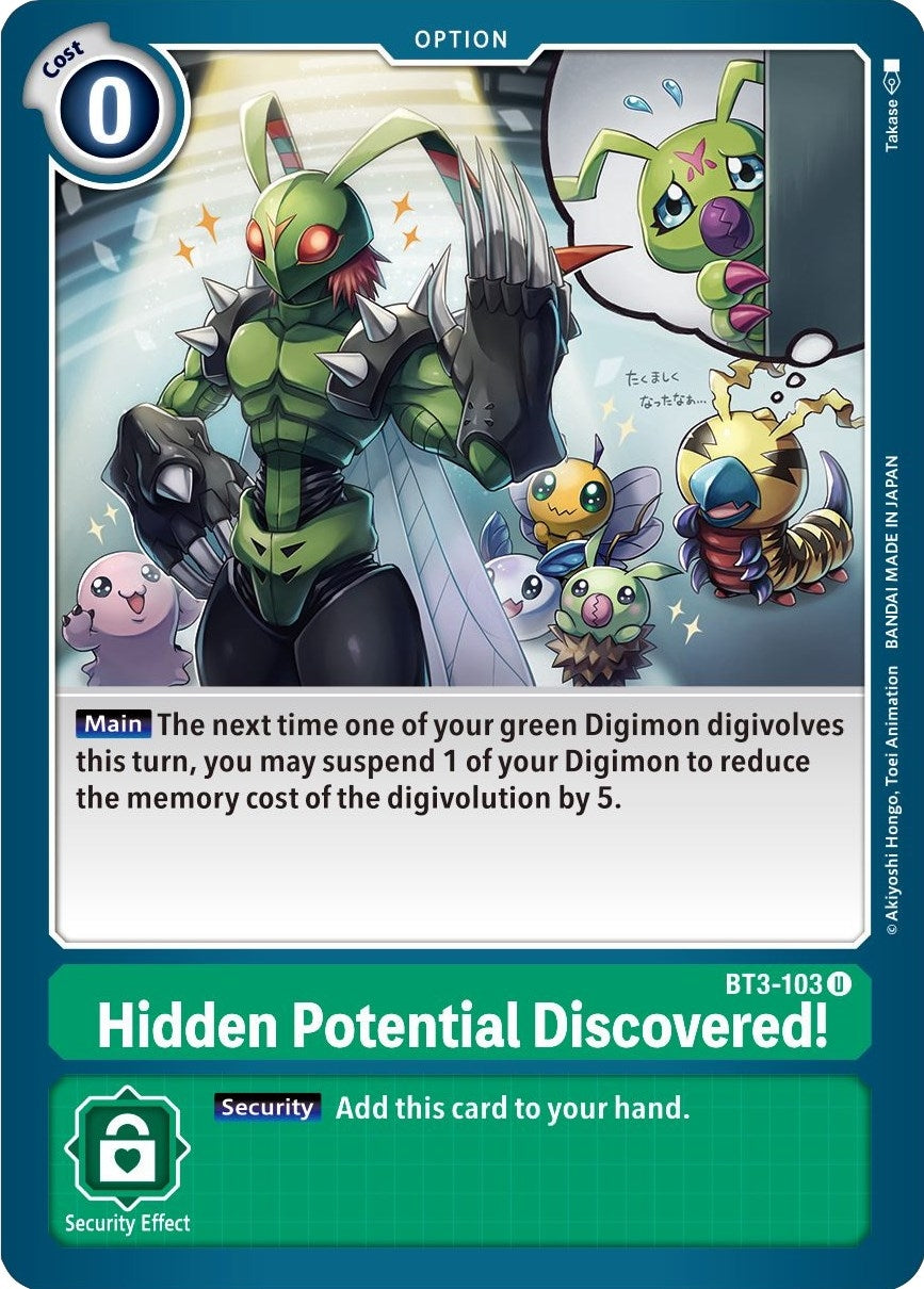 Image for Hidden Potential Discovered! (BT01-03B) (BT3-103 U) - Digimon Card Game