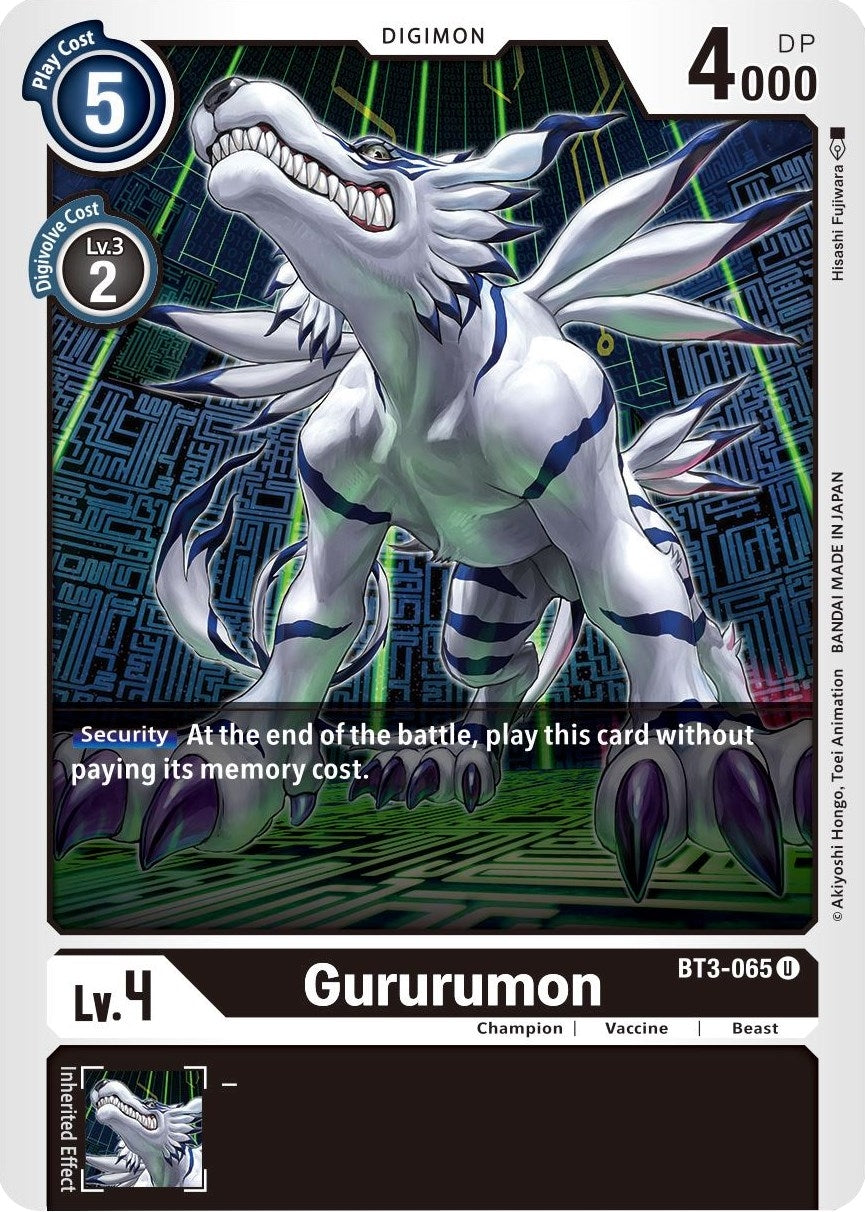 Image for Gururumon (BT01-03B) (BT3-065 U) - Digimon Card Game