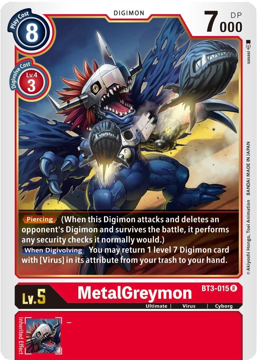 Image for MetalGreymon - BT3-015 (BT01-03B) (BT3-015 R) - Digimon Card Game