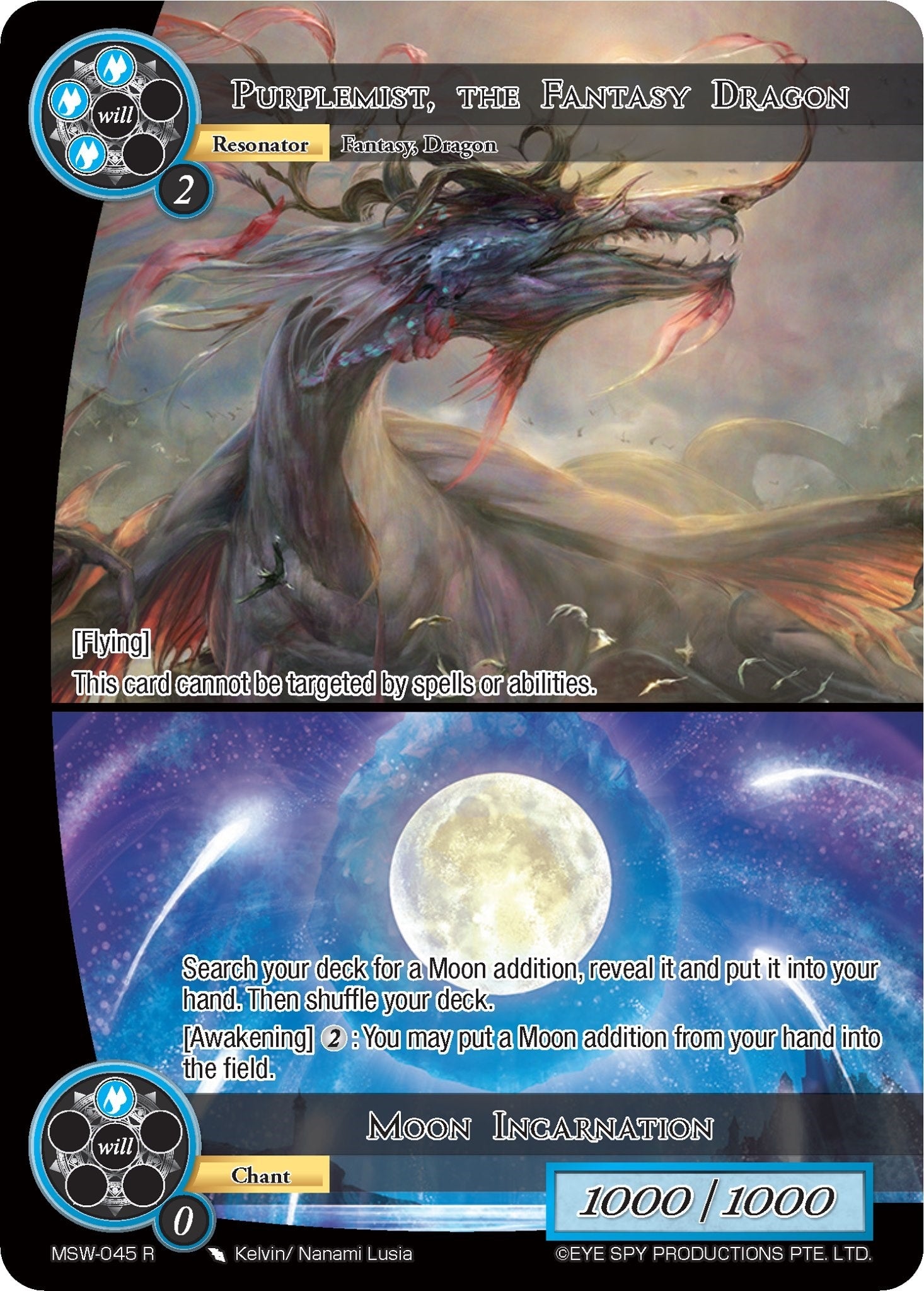 Image for Purplemist, the Fantasy Dragon // Moon Incarnation (The Magic Stone War - Zero) (MSW-045) - Force of Will